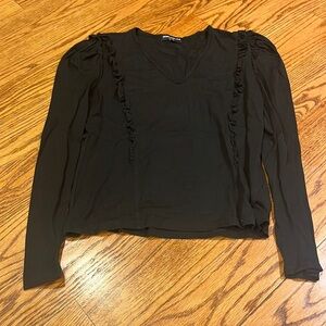 Generation Love Woman’s Black Ruffle Top Size M